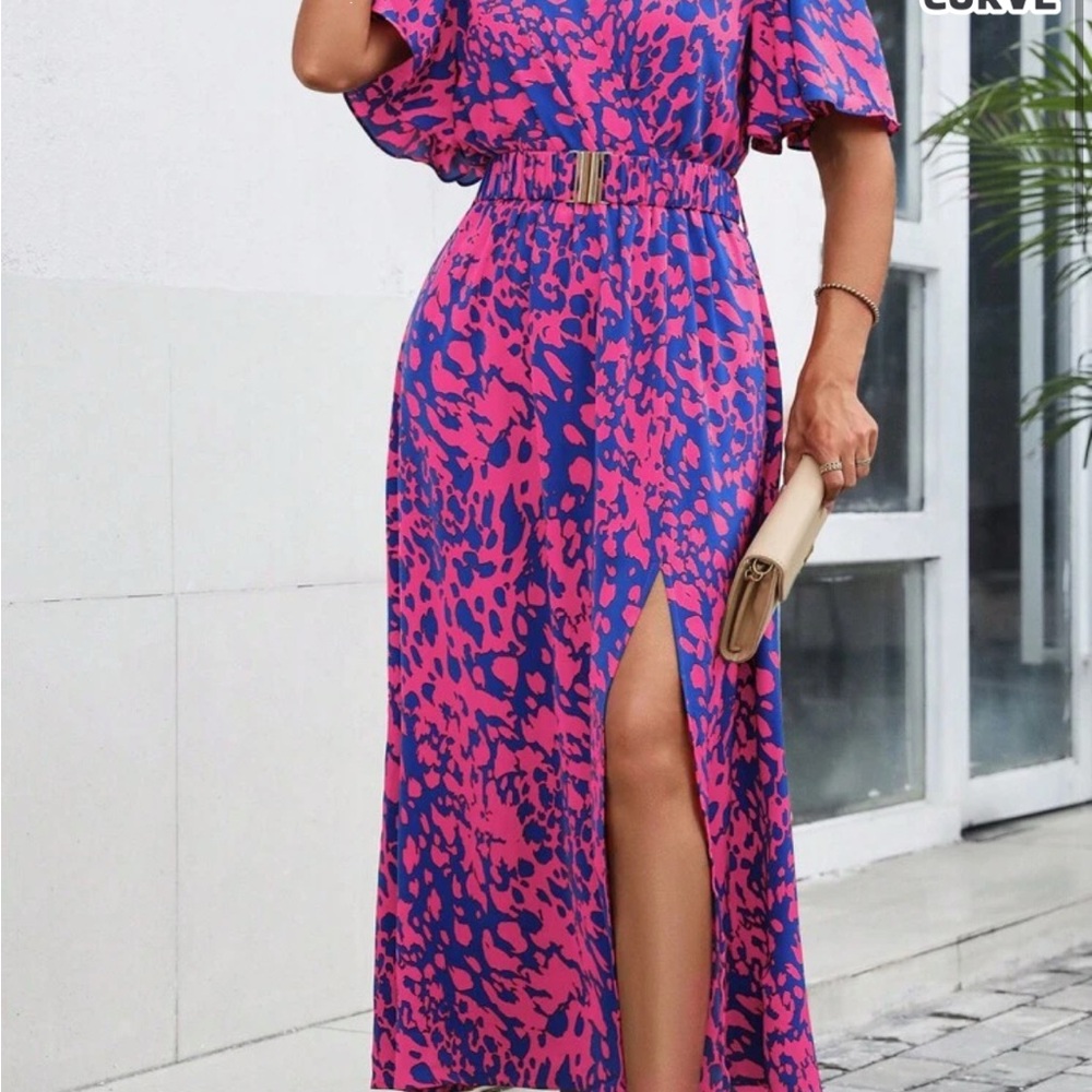 SHEIN Pink and Blue Maxi Dress